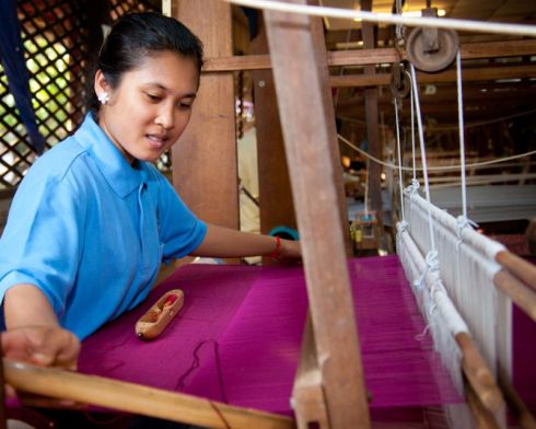 Silk Weaving. Photo courtesy -http://www.artisansdangkor.com/