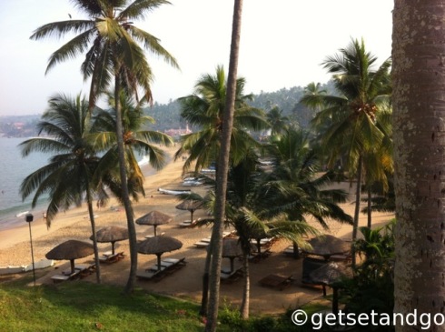 Beaches, Sun-beds and coconut trees 