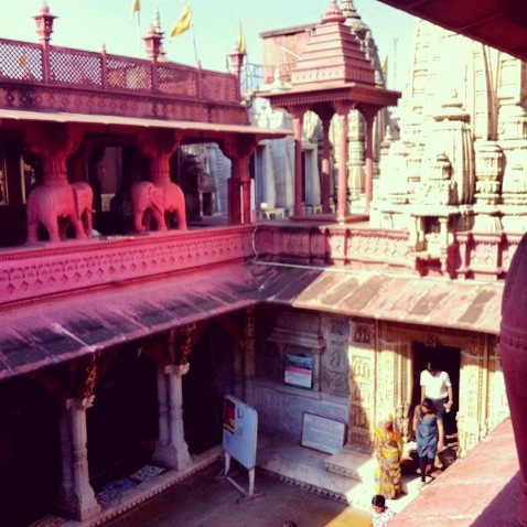 The aangan of the temple