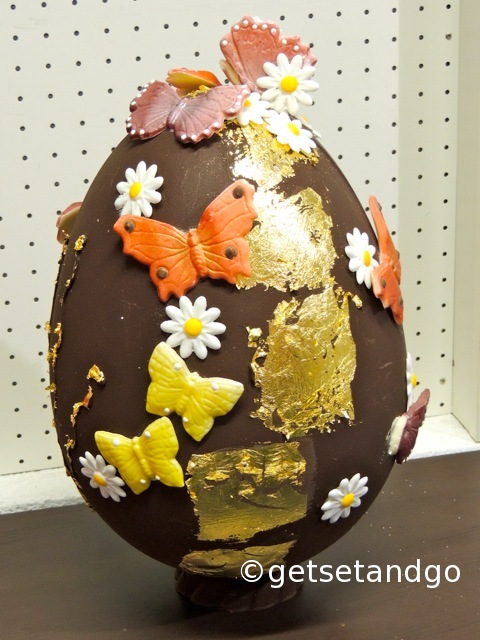 A decorated chocolate egg