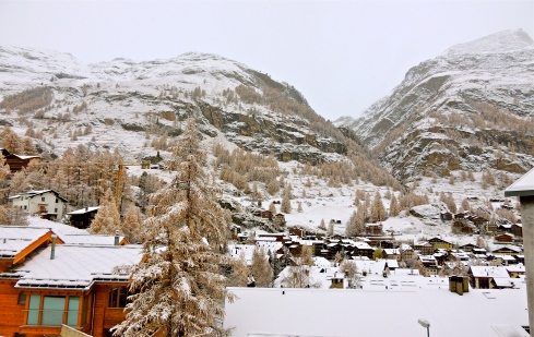 Same view after snowfall, Zermatt