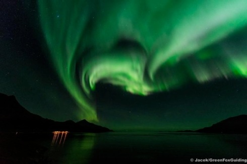 Aurora Borealis in the outskirts of Tromso, Norway