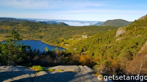 Beautiful views around the base of the hike, Preikestolen, Norway