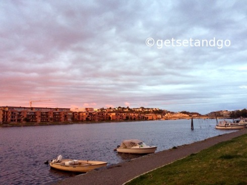 Water Front and a pink sky, Kristiansand, Norway