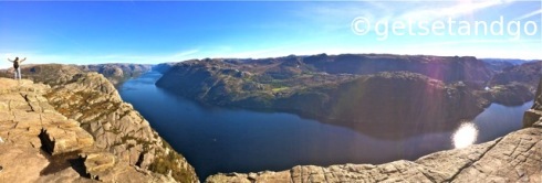 Views of Lyseford from the pulpit rock, Preikestolen, Norway